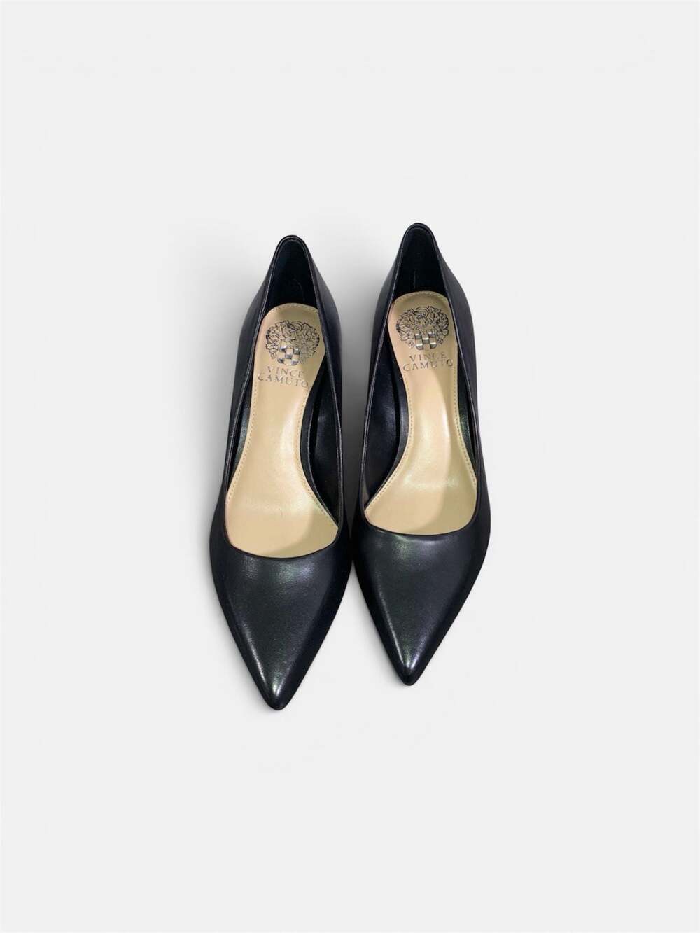 Vince Camuto VC-Retsie Black Baby Sheep Leather Pointed Toe Pumps